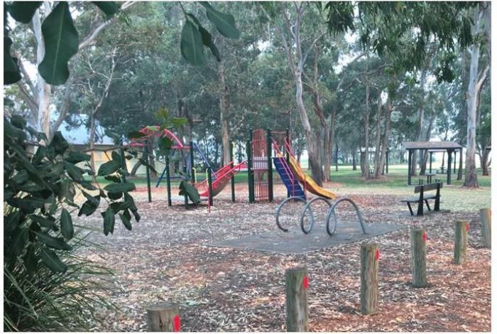 Current playspace at John Pete Howard Reserve