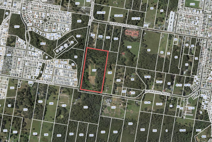 Aerial image of plot 137 Johns Road, Wadalba