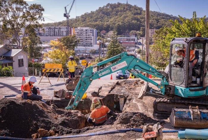Construction works at Holden Street, Gosford