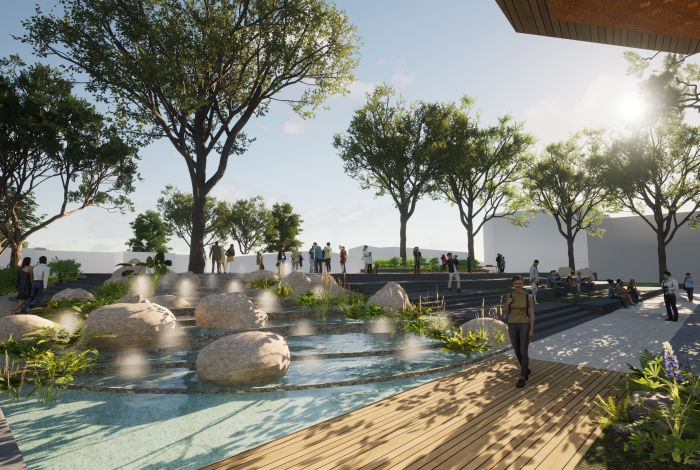 Rendered image from Kibble Park Concept Plan